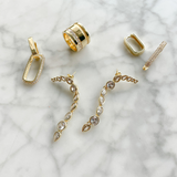 Lex X Nikki E Designs - Modular Drop Hoops Gold