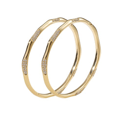 waterproof Amara pavé CZ bangle set in gold 316L surgical steel – set of two – Nikki E. Designs