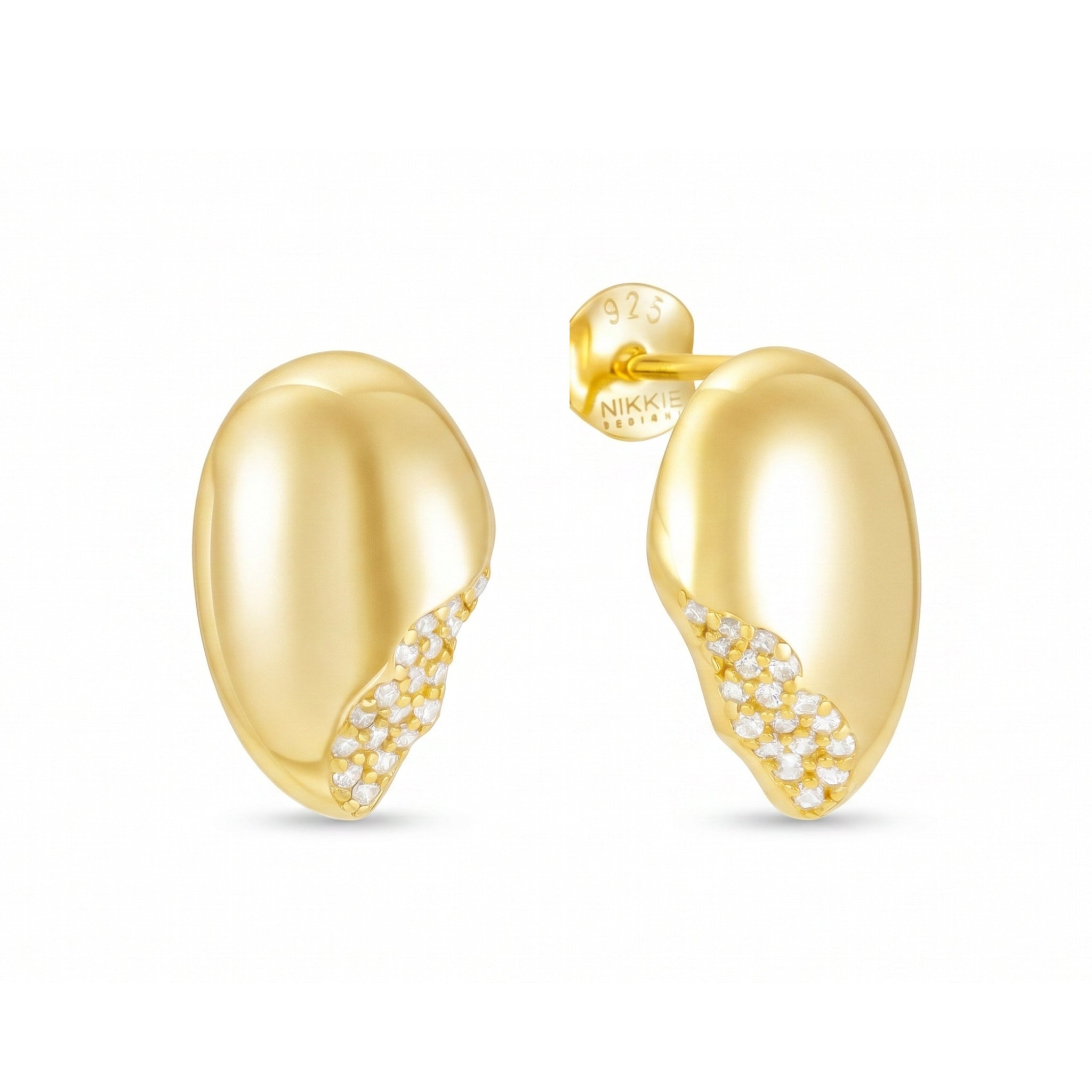 Nikki E Designs Gold Earrings with 5A Cubic Zirconias 