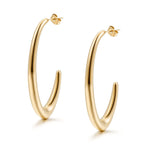 Dani elongated tapered gold open hoop earrings 2 inches in surgical steel – Nikki E. Designs