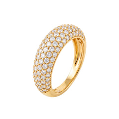 Gia pavé CZ dome ring 6mm wide in 18k gold vermeil – Nikki E. Designs