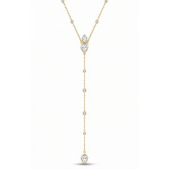 Mattie Stardust lariat necklace with CZ stations and 5 inch drop in 18k gold vermeil – Nikki E. Designs