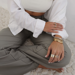 Hedy Adjustable Ring Ring Stack Stainless Steel Gold Nikki E Designs