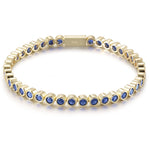Waterproof Remi Jewel Tennis Bracelet in sapphire blue bezel-set CZ gold 316L surgical stainless steel – Nikki E. Designs