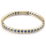 Waterproof Remi Jewel Tennis Bracelet in sapphire blue bezel-set CZ gold 316L surgical stainless steel – Nikki E. Designs