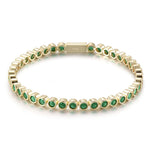 Remi Jewel Tennis Bracelet in emerald green bezel-set CZ 316L gold surgical stainless steel – Nikki E. Designs