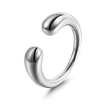 Hedy Adjustable Ring Stainless Steel Silver Nikki E Designs