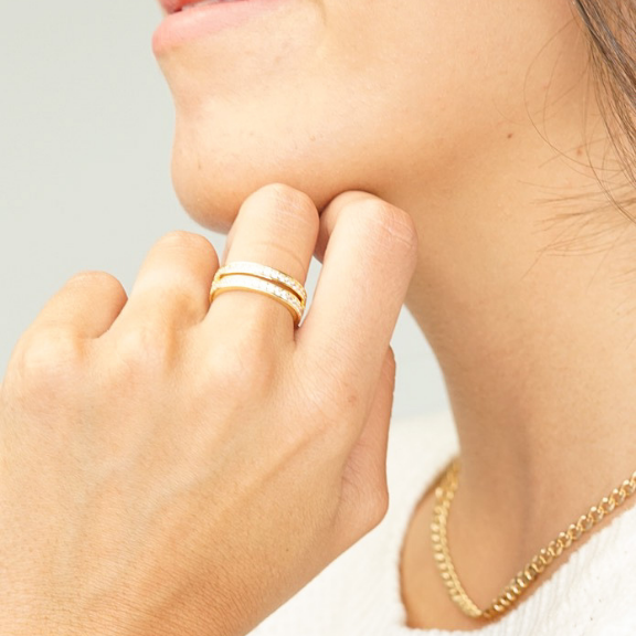 Stevie ring double band ring statement edgy ring ring stack tribe & co black friday sale