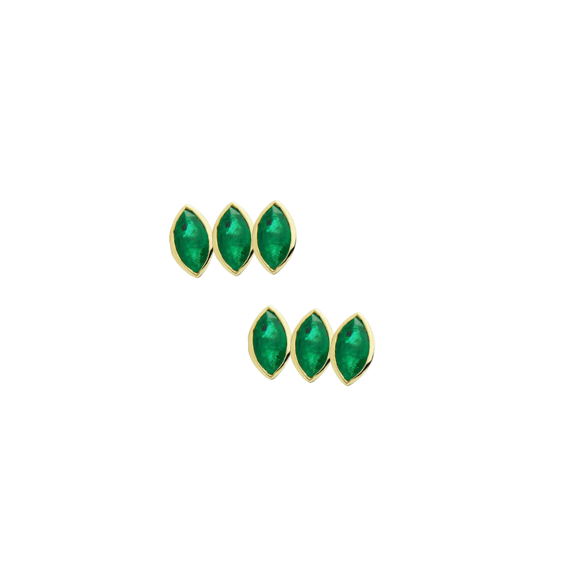 Monaco Marquis Emerald Studs Nikki E Designs Waterproof Jewelry 