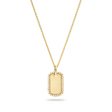 Nikki E Designs Essential Tag Necklace Gold Vermeil Dog Tag engrave
