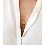 Evil Eye Coin Necklace Gold