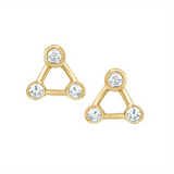 dainty gold earrings ear stack triangle studs vermeil nikki e designs