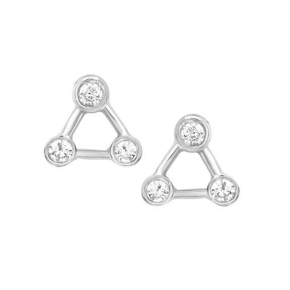 dainty gold earrings ear stack triangle studs vermeil nikki e designs