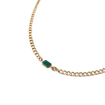Bec Necklace Emerald chunky cuban chain vermeil Nikki E Designs