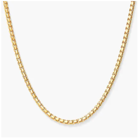 Julia Necklace Round Box Chain Vermeil Nikki E Designs