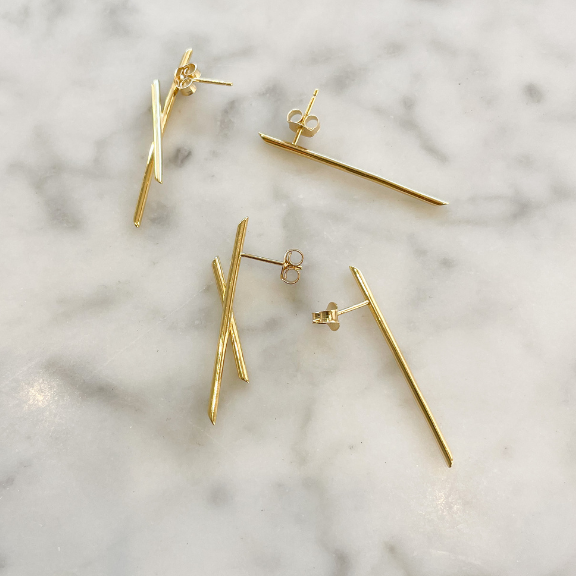 Nikki E Designs Zoe Statement earrings gold vermeil waterproof
