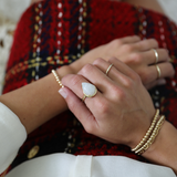 Gold beaded bracelet stack arm candy
