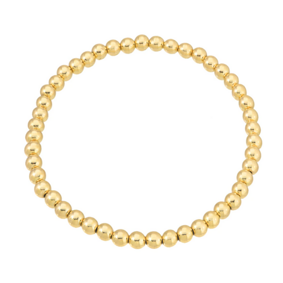 4 mm Gold beaded bracelet stack